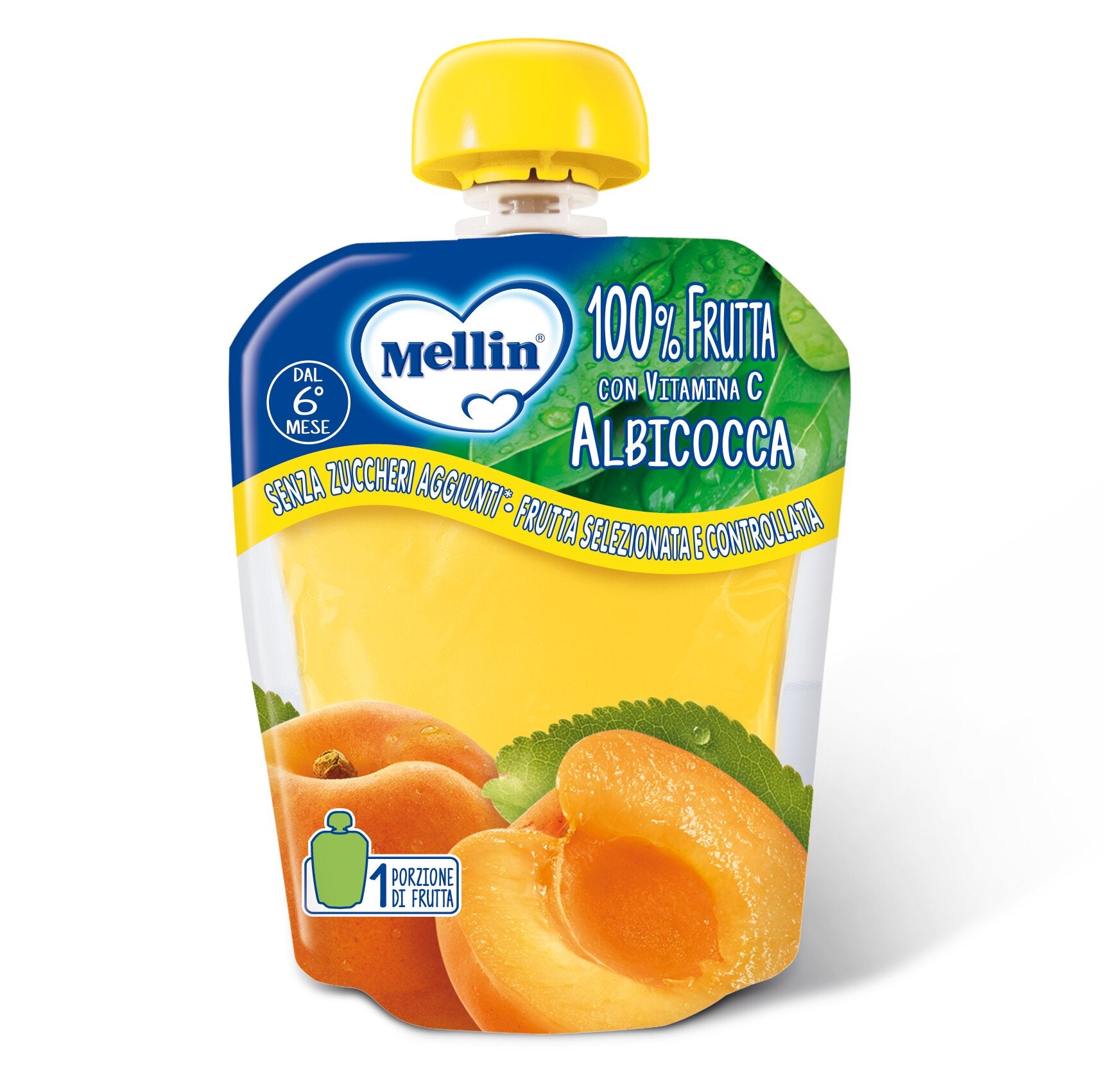 Mellin Merenda 100% frutta con vitamina C Albicocca 90g-2