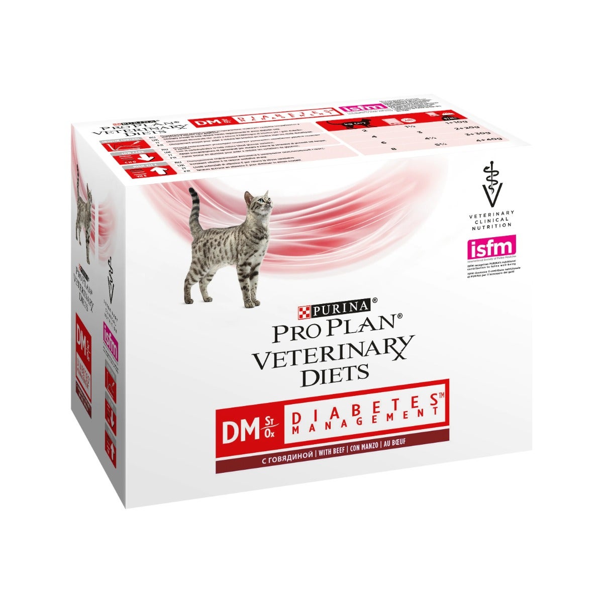 Purina Pro Plan Veterinary Diets Multipack Umido Gatto DM Diabetes Management St/Ox Manzo 10 Bustine-1