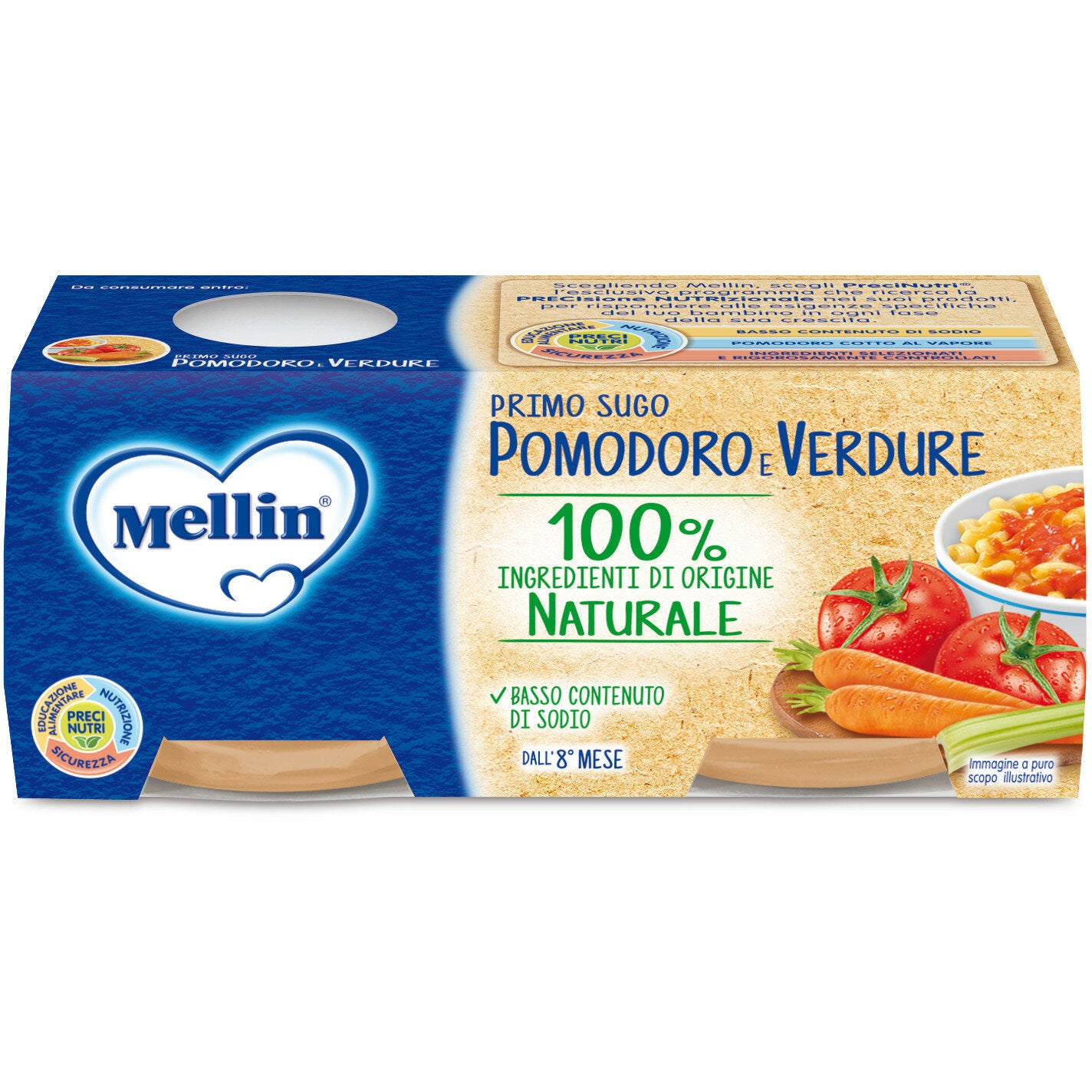 Mellin Primo Sugo Pomodoro e Verdure 2x80g-2