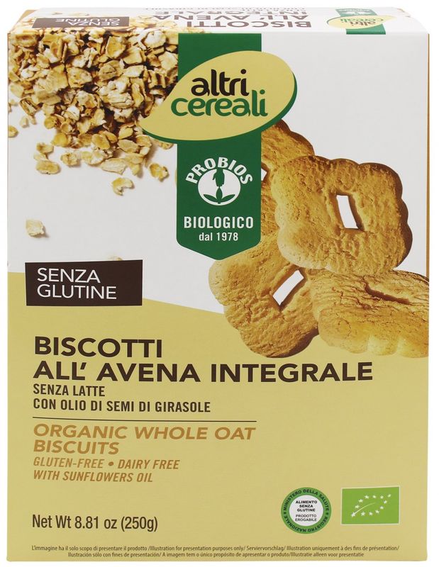 Probios Biscotti Bio all'Avena Integrale 250g-1