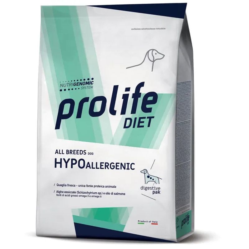 Prolife Dog Diet Hypoallergenic Quaglia Cibo Secco Per Cani All Breeds 2kg-1