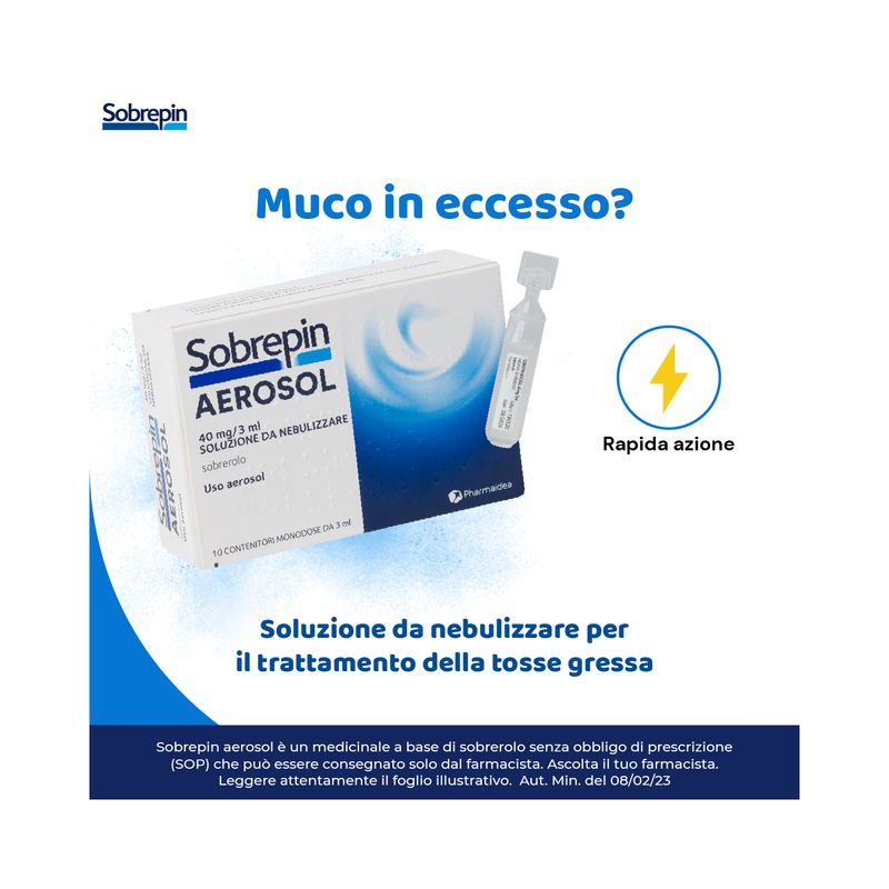 Sobrepin Aerosol 40mg/3ml soluzione da nebulizzare 10 contenitori monodose-1