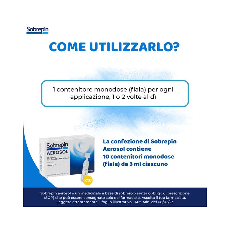 Sobrepin Aerosol 40mg/3ml soluzione da nebulizzare 10 contenitori monodose-3