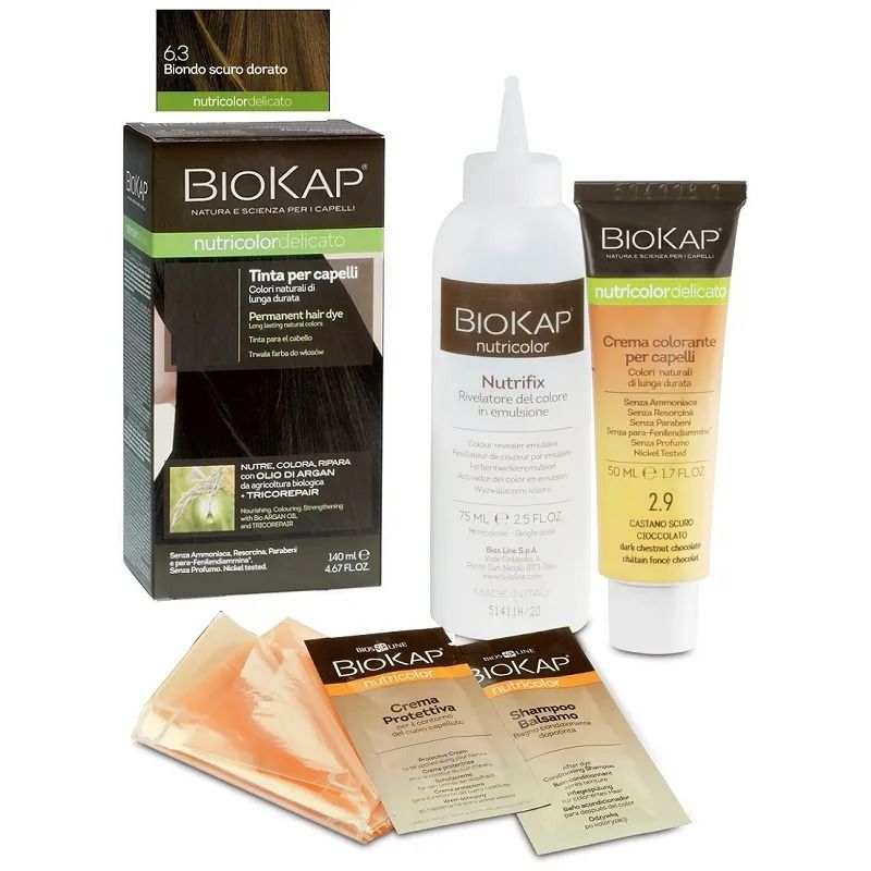 Bios Line Biokap Nutricolor Delicato tinta per capelli 6.3 Biondo Scuro Dorato 140ml-1