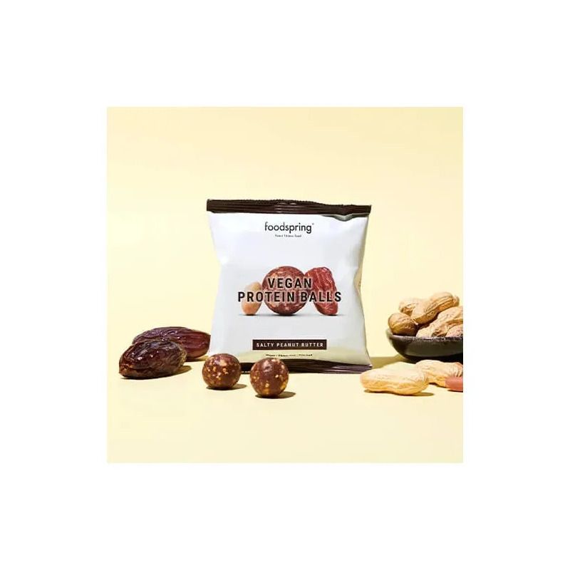 Foodspring Protein Balls Snack Proteico Vegano Gusto Burro Di Arachidi Salato 40g-2