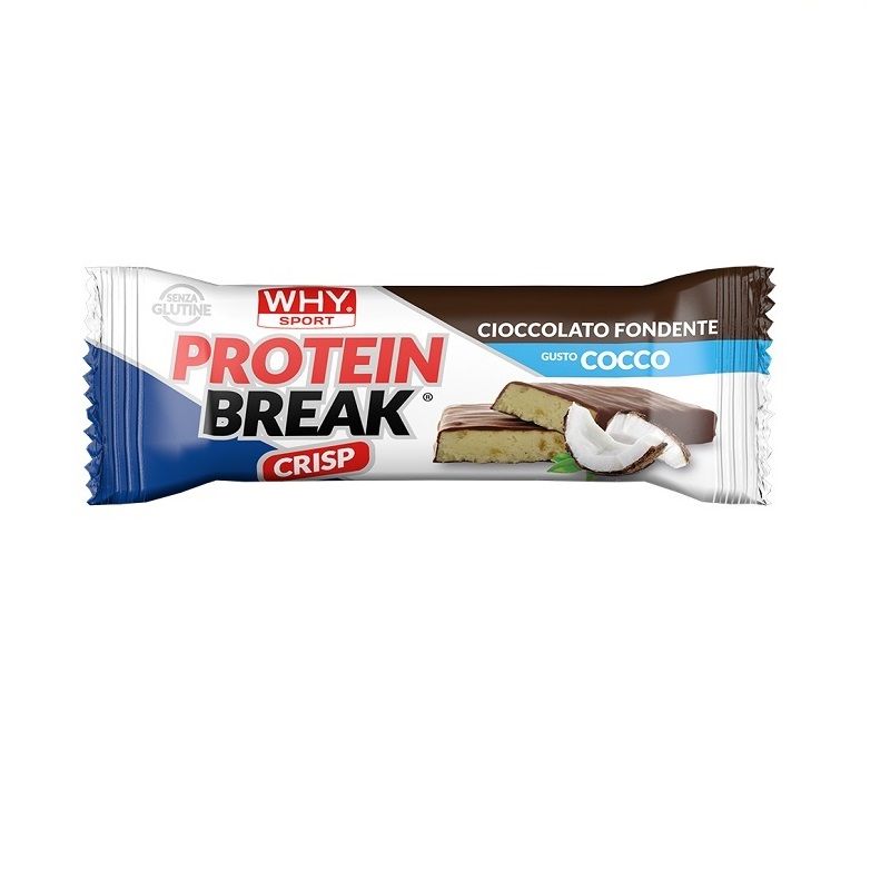 Why Sport Protein Break Crisp barretta proteica cioccolato fondente e cocco 30g-1