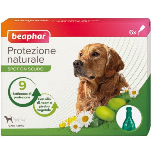 Beaphar Protezione Naturale Spot On Antiparassitario Cane Taglia Grande 6 Pipette Da 2ml-1