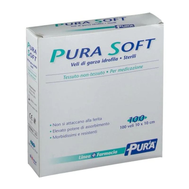 Pura Soft Garza In Tessuto Non Tessuto 10cmx10cm 100 Pezzi-1