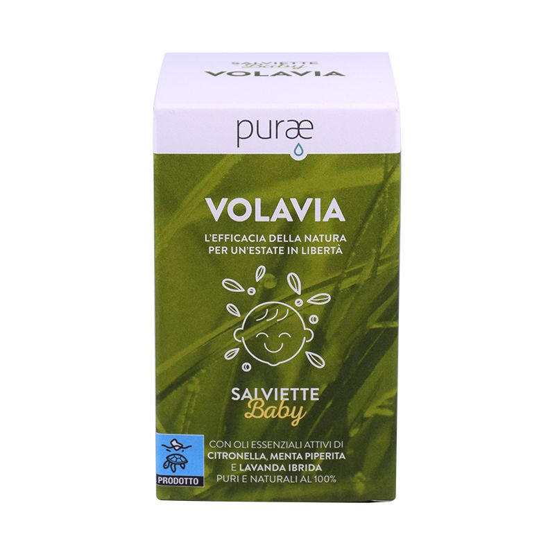 Purae Volavia Salviette Baby rinfrescanti con oli essenziali naturali 12 pezzi monouso-1