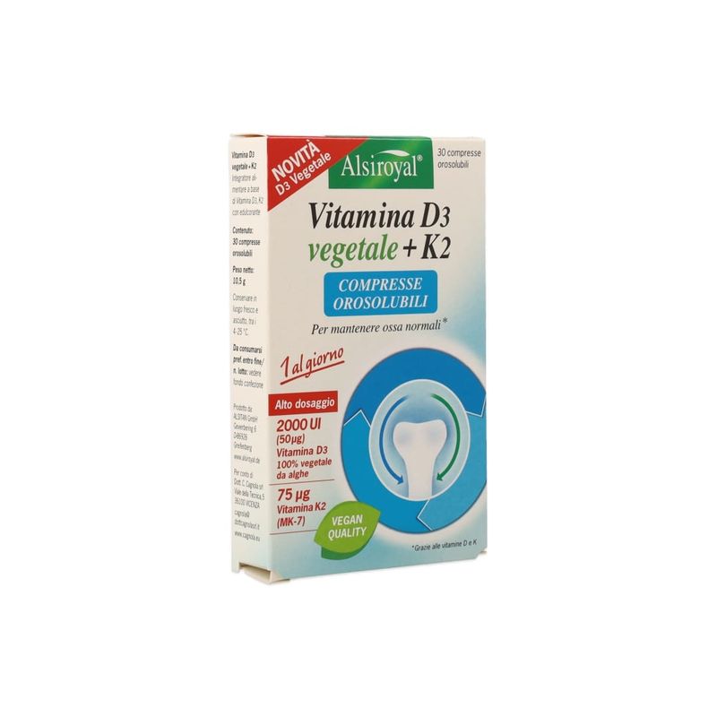 Alsiroyal Vitamina D3 + K2 orosolubile 30 compresse-1