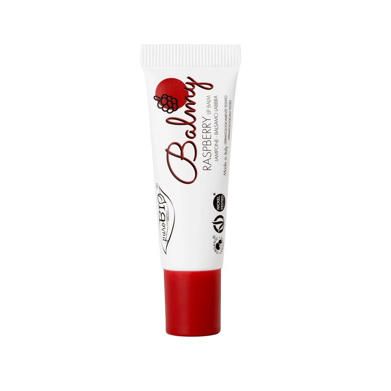PuroBio Balmy Balsamo Labbra gusto Lampone colore rosso trasparente 10ml-1