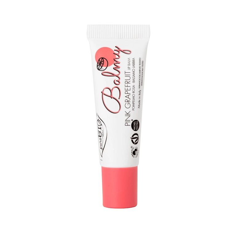 PuroBio Balmy Balsamo Labbra gusto Pompelmo Rosa colore rosa trasparente 10ml-1