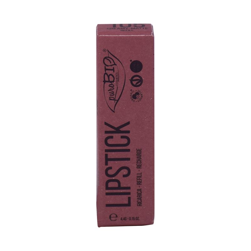 PuroBio Creamy Matte Lipstick ricarica rossetto semi opaco n.105 Pesca Nude-1