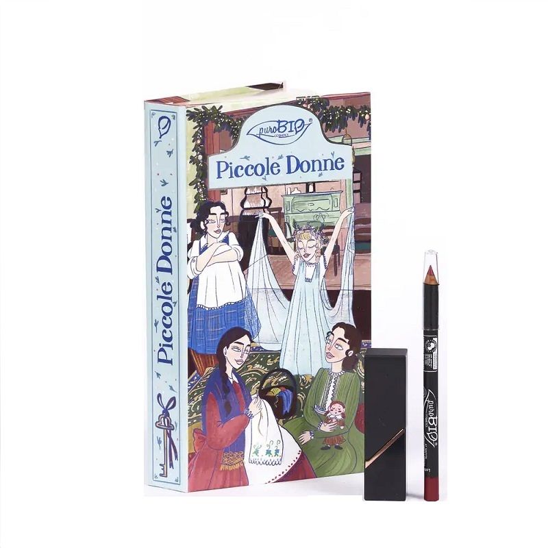 PuroBio Piccole Donne Lipstick Creamy-Matte n.103 Rosso Fragola+ Matita Lip Liner n.47 Rosso Scarlat-1