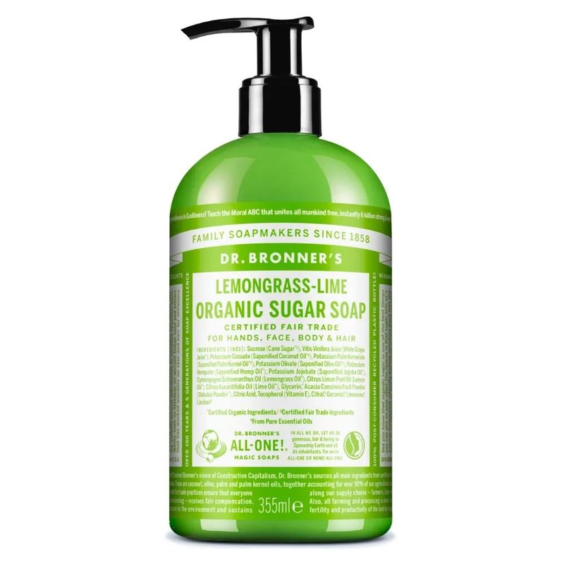 Dr. Bronner's Lemongrass-Lime sapone di zucchero bio 355ml-1