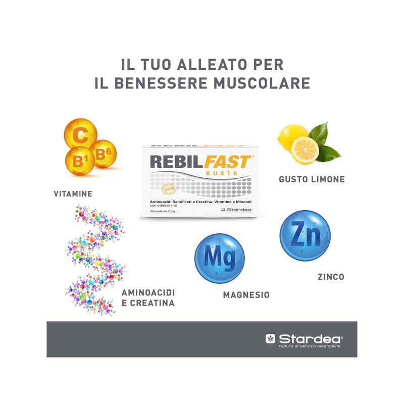 Rebilfast utile per la funzione muscolare 20 bustine 7,5g-7