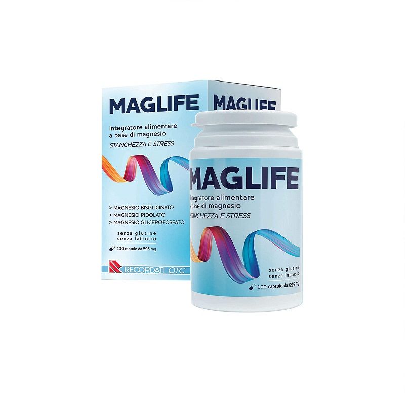 Recordati Maglife a base di Magnesio contrasta la stanchezza e lo stress 100 capsule-1