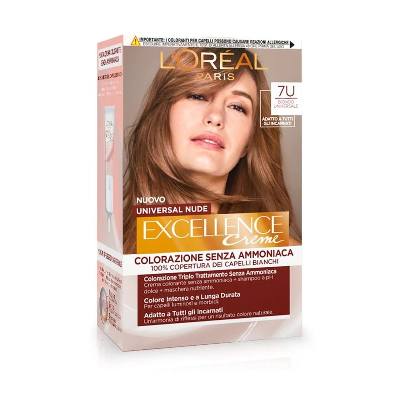 L'Oréal Paris Kit Excellence Universal Nude colorazione permanente 7U Biondo Universale-1