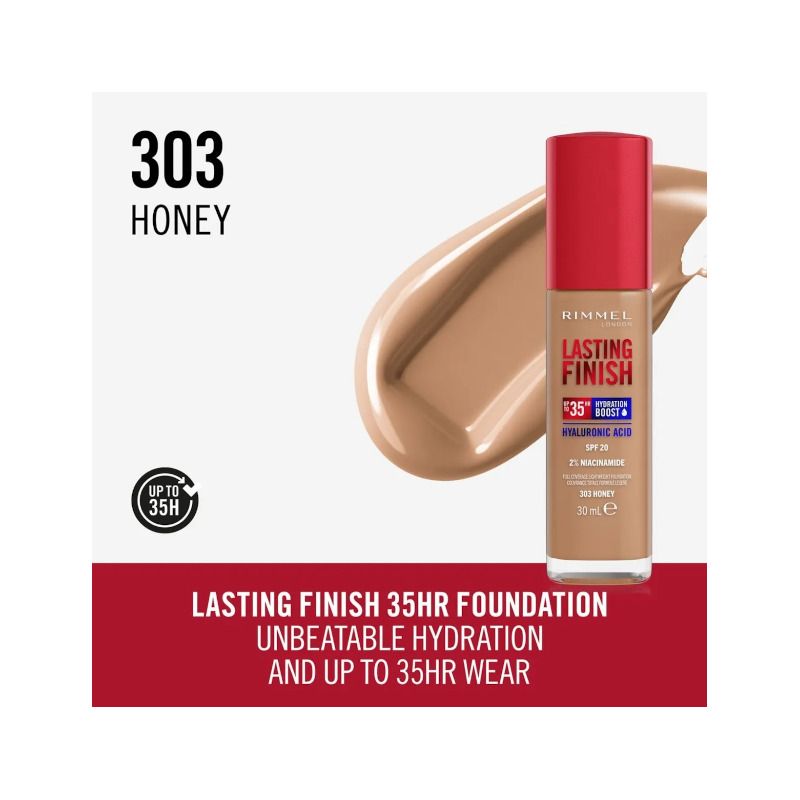 Rimmel Fondotinta Lasting Finish 35h Con Acido Ialuronico 203 True Beige 30ml-4
