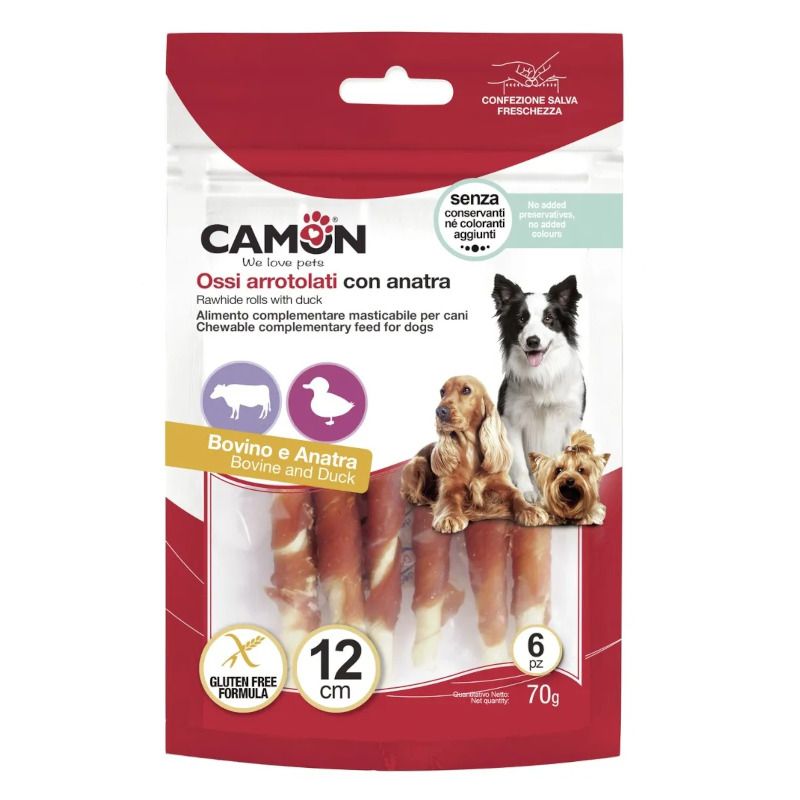 Camon Rolls di Pelle Bovina con Anatra 17cm 140g-1