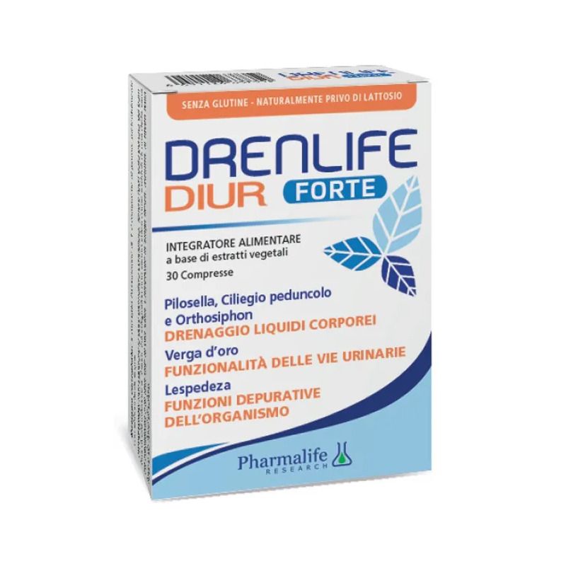 Drenlife Diur Forte per il drenaggio dei liquidi corporei 30 compresse-1