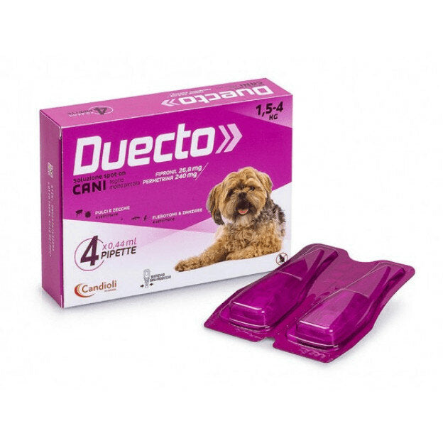 Duecto Spot On antiparassitario per cani 1.5/4kg 4 pipette-2