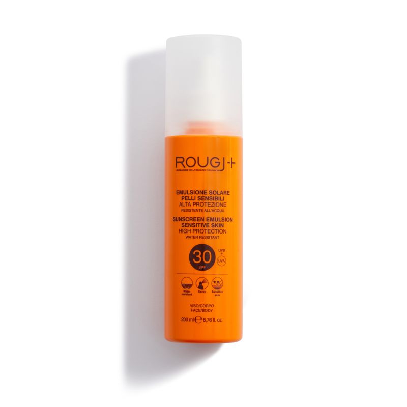 Rougj Emulsione Solare SPF30 Protezione alta viso e corpo per pelli sensibili spray 200ml-1
