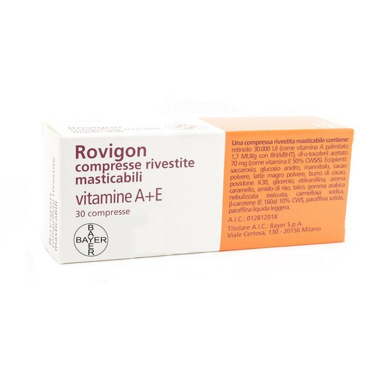 Rovigon vitamine A+E 30 compresse masticabili-2