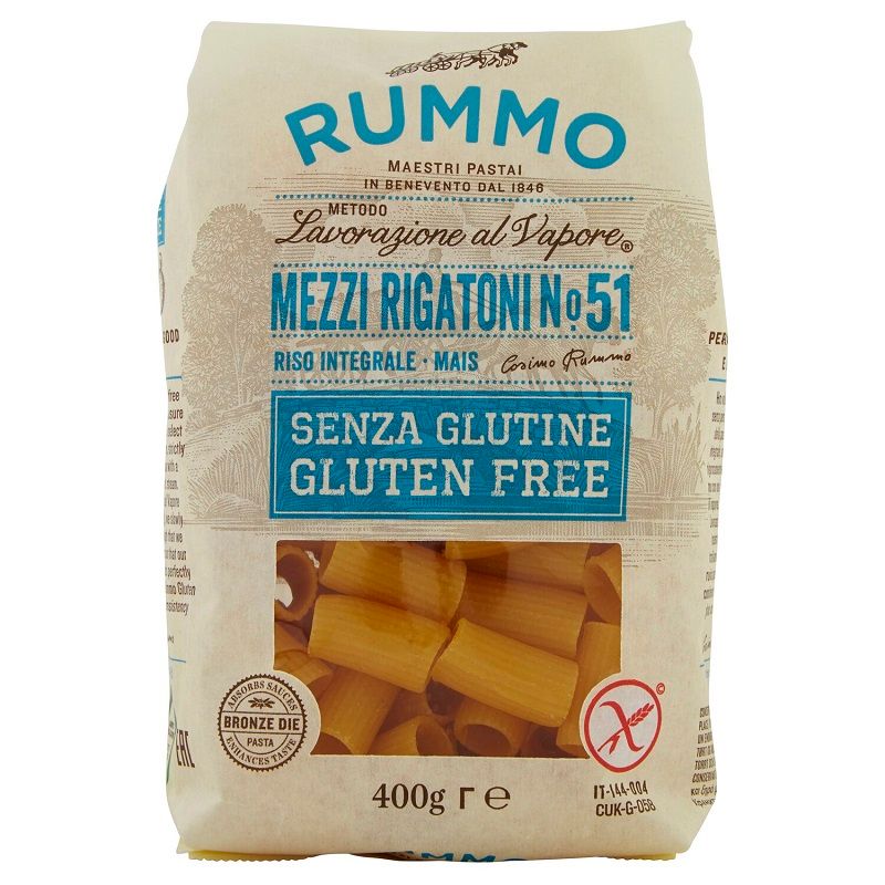 Rummo Mezzi Rigatoni n.51 di riso integrale e mais senza glutine 400g-1