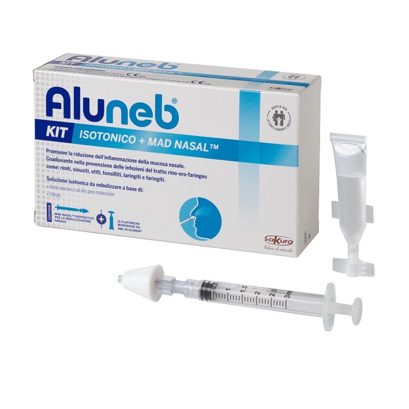 Sakura Aluneb Kit Isotonico Dispositivo Mad nasal+ soluzione isotonica 15 flaconcini-1