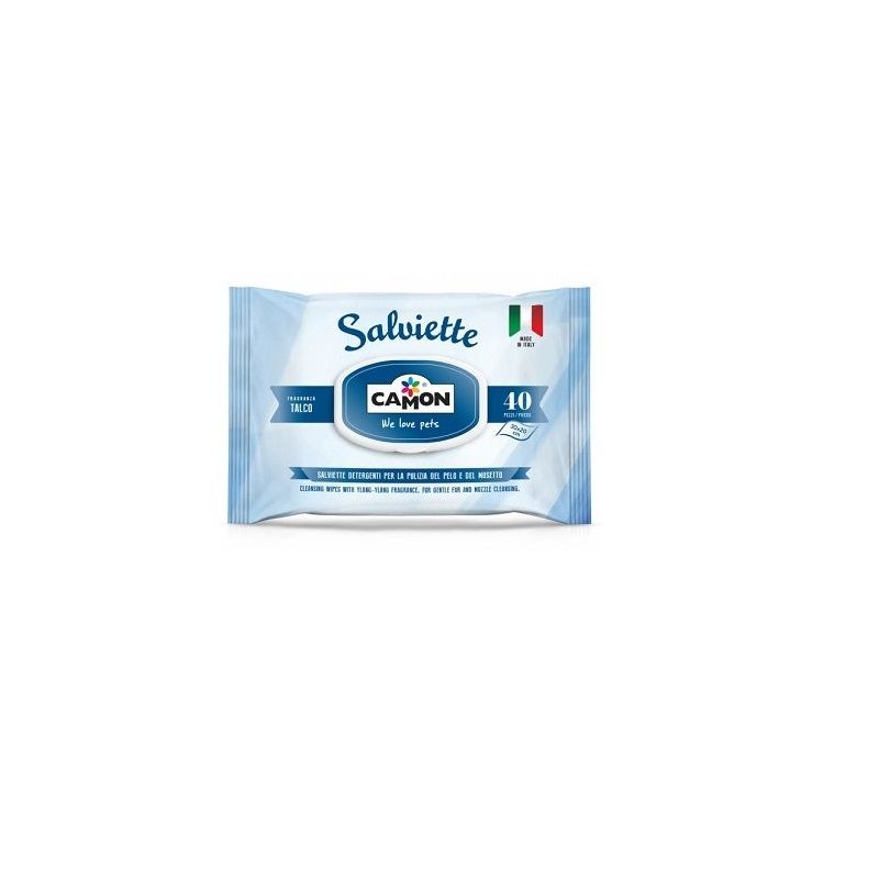 Camon Salviette Detergenti Per Cani E Gatti Talco 40 Pezzi-1
