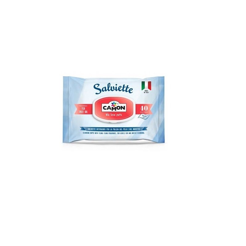 Camon Salviette Detergenti Per Cani E Gatti Tea Tree Oil 40 Pezzi-1