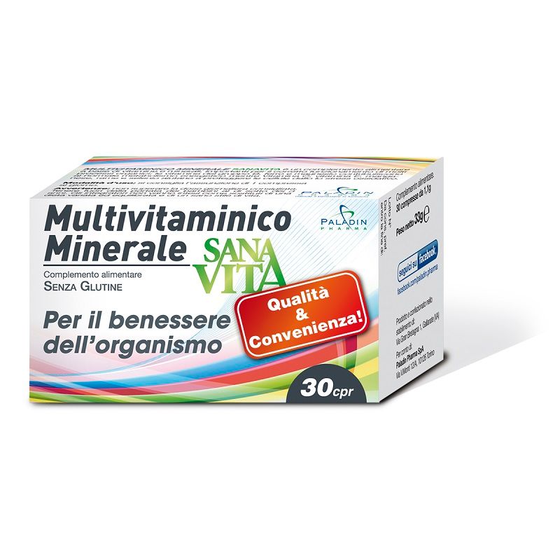 Sanavita Multivitaminico Minerale per il benessere dell'organismo 30 compresse-1