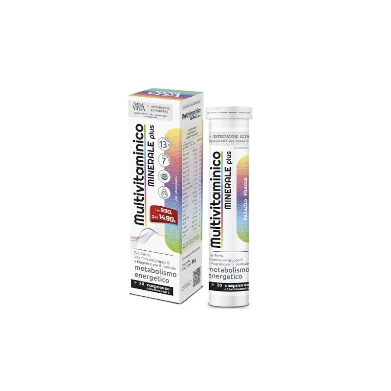 Sanavita Multivitaminico Minerale Plus integratore alimentare per il metabolismo 20 compresse effervescenti -1