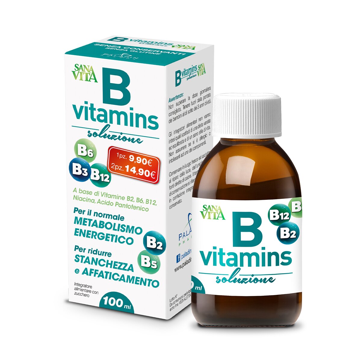 Sanavita Vitamins B Soluzione utile per il metabolismo energetico 100ml-2