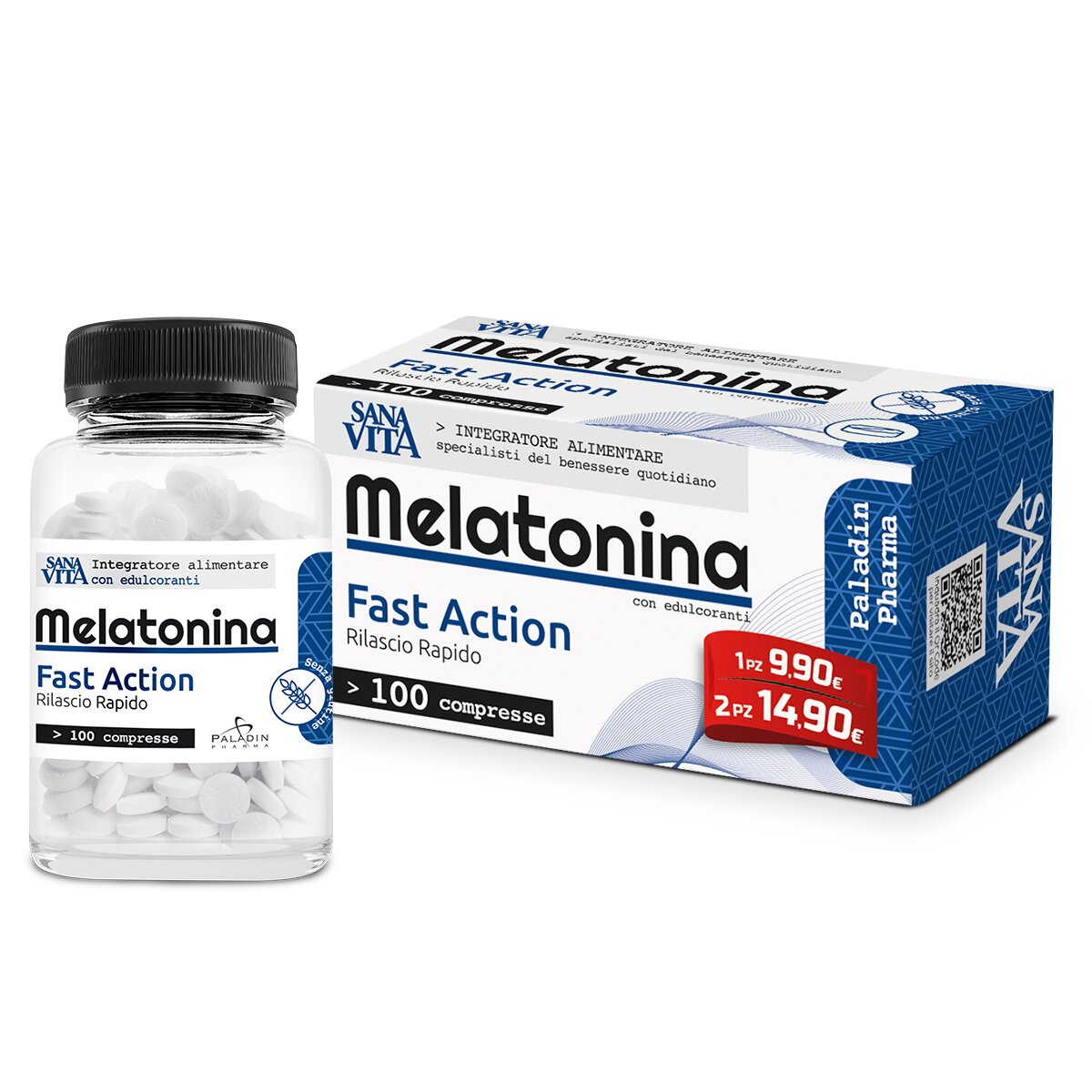 Sanavita Melatonina per favorire il sonno e la funzionalità del sistema nervoso 100 compresse-2
