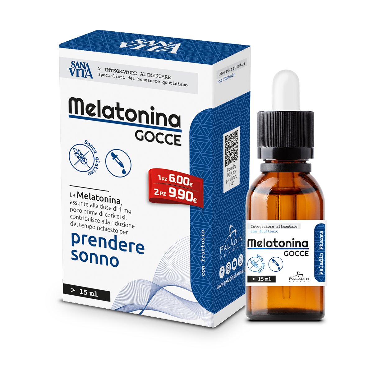 Sanavita Melatonina per favorire il sonno gocce 15ml-2