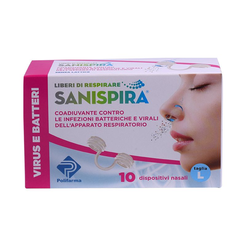 Sanispira Virus & Batteri 10 dispositivi nasali taglia L-1