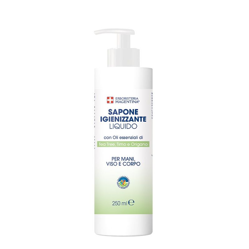 Erboristeria Magentina sapone igienizzante liquido mani viso e corpo 250ml-1