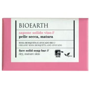 Bioearth Sapone Solido Viso Rosa Mosqueta/Avocado Bio Pelle Secca/Matura 150g-1