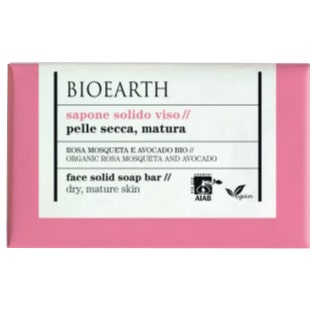 Bioearth Sapone Solido Viso Rosa Mosqueta/Avocado Bio Pelle Secca/Matura 150g-1