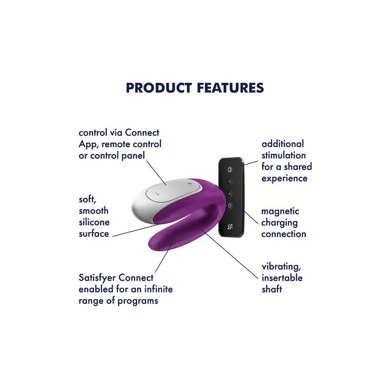 Satisfyer Double Fun Connect App Vibratore Viola-3