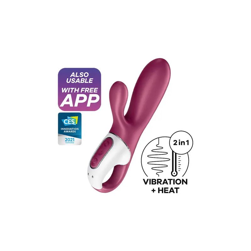 Satisfyer Hot Bunny Connect App Vibratore Rosso Porpora-1