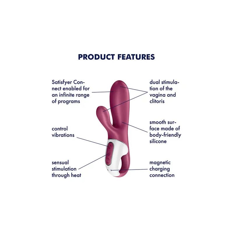 Satisfyer Hot Bunny Connect App Vibratore Rosso Porpora-3