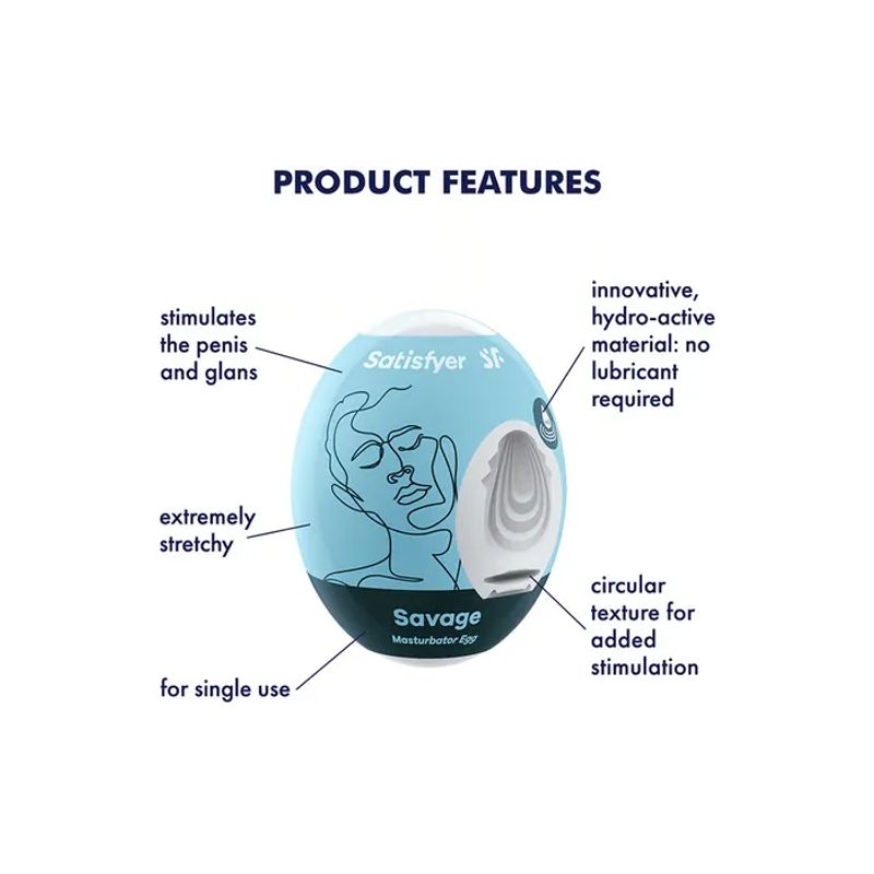 Satisfyer Masturbator Egg Ovetto Uso E Getta Per Lui - Savage-2