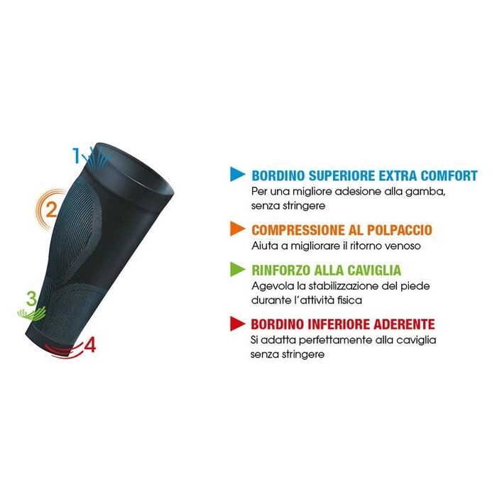 Sauber Sport Gambale Unisex a Compressione colore Grigio-Rosso taglia S-5