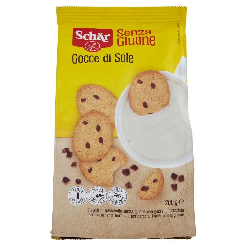 Schar Gocce di Sole biscotti senza glutine con gocce di cioccolato 200g-1