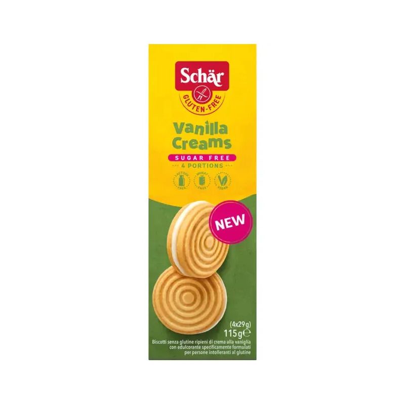 Schar Biscotti Con Crema Di Vaniglia Senza Zucchero 115g-1