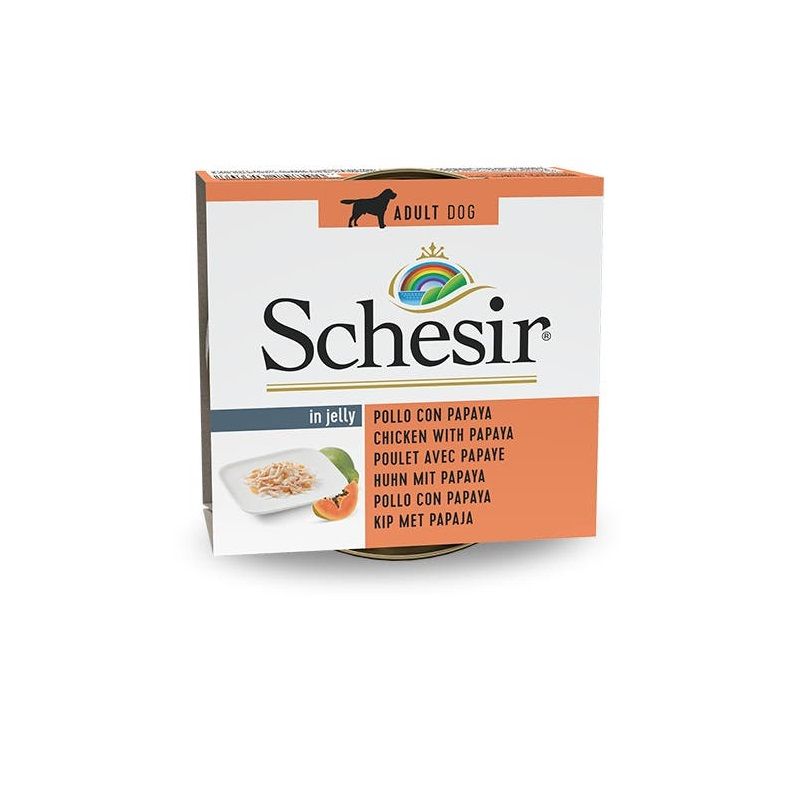 Schesir Pollo Con Papaya Cibo Umido Cani Adulti Lattina 150 g-1