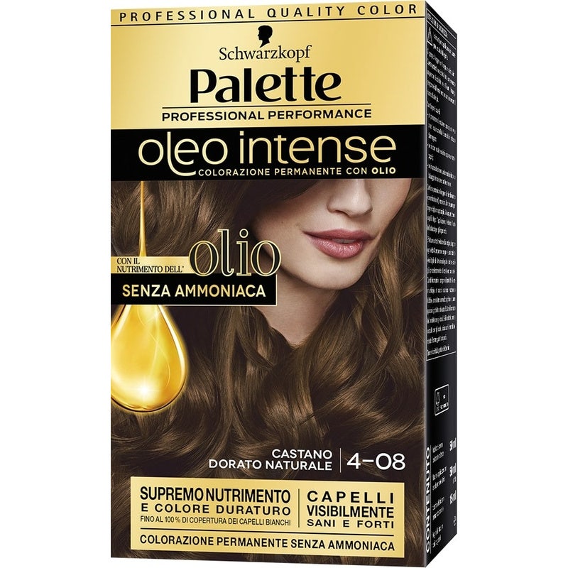 Schwarzkopf Palette Oleo Intense Colorazione Permanente 4-08 Castano Dorato Naturale 173g-1